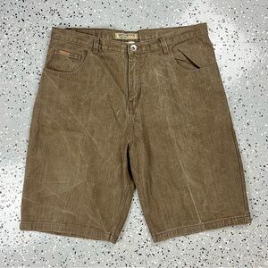 Brooklyn Xpress BX70 y2k baggy Brown wide leg jean cotton jort Shorts size 42